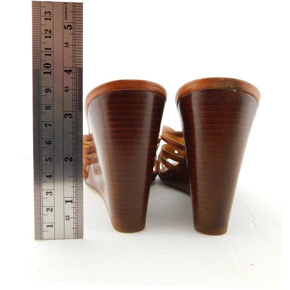 COLE HAAN Natural Brown Wedge Slide Sandals 8 - Picture 6 of 8